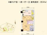 文华豪庭_1室1厅1卫 建面38平米