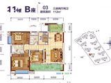 侨雅耀东明珠_3室2厅2卫 建面112平米