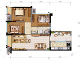 香槟城公园1号_3室2厅1卫 建面75平米