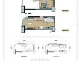 龙湖汉峪光年_F1户型 建面35平米