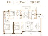 建业旭辉尊府_3室2厅2卫 建面143平米