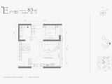 浐灞金融城桃花TAN_1室2厅1卫 建面85平米